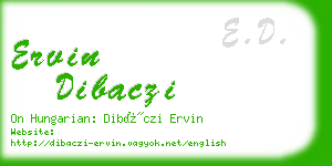 ervin dibaczi business card